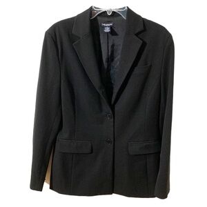 The Limited Stretch Fully Lined Longer Length Black Button Blazer Career Office